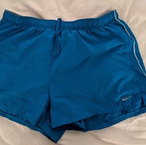 Blue running shorts
